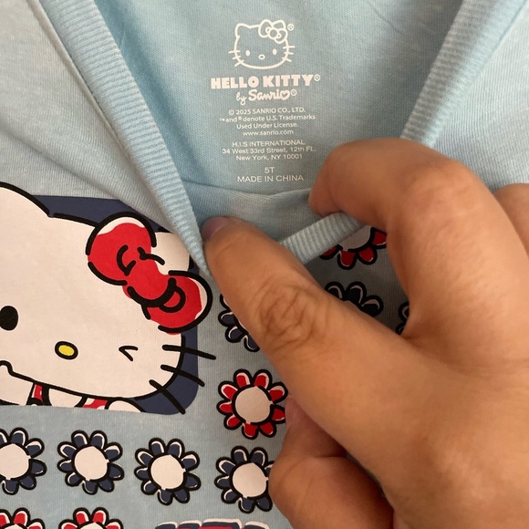 Hello Kitty Girls Light Blue Short Sleeve Tee size 5T-NWT - Picture 3 of 4